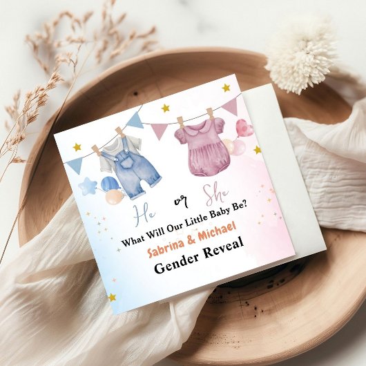 Boho  Baby Clotheline Gender Reveal Party Servet