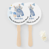 Boho Baby Clotheline Gender Reveal Team Boy Handwaaier (Voorkant en achterkant)