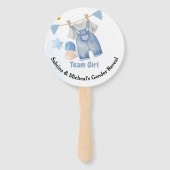 Boho Baby Clotheline Gender Reveal Team Boy Handwaaier (Voorkant)