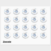 Boho Baby Clotheline Gender Reveal Team Boy Ronde Sticker (Vel)