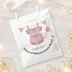 Boho Baby Clotheline Gender Reveal Team Meisje Bedankzakje