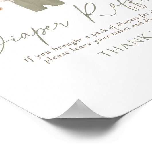 Boho Baby Clothes Baby Shower Diaper Raffle Sign Poster (Hoek)