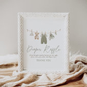 Boho Baby Clothes Baby Shower Diaper Raffle Sign Poster