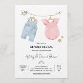 Boho Baby Clothes Gender Reveal Kaart (Voorkant)
