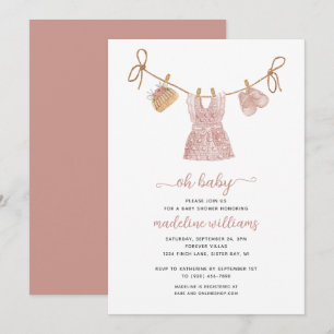 BOHO Baby Clothes Girl Oh Baby shower Kaart