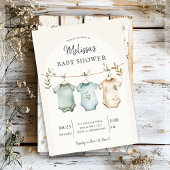Boho Baby Clothes on a Line Baby Shower  Kaart