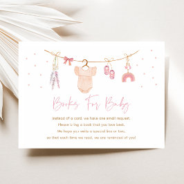 Boho Baby Clothesline Baby shower Boek Aanvraag Informatiekaartje