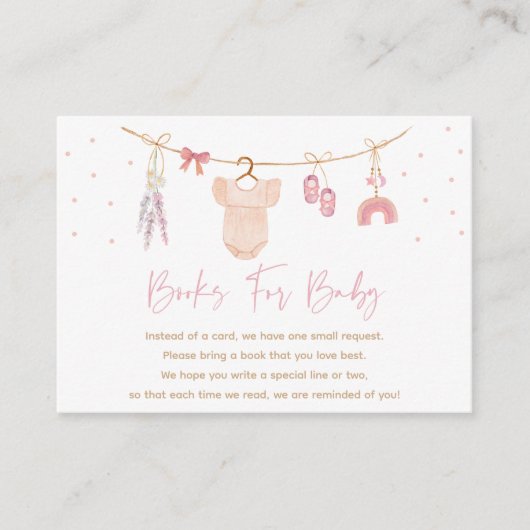 Boho Baby Clothesline Baby shower Boek Aanvraag Informatiekaartje (Voorkant)