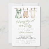 Boho Baby Clothesline Genderneutraal Baby shower Kaart (Voorkant)