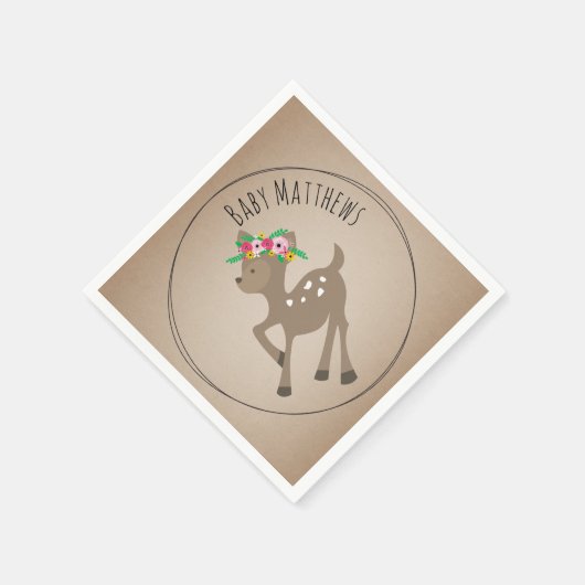 Boho Baby Deer Baby shower servetten (Hoek)