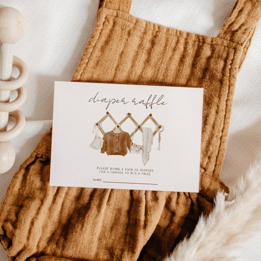 Boho Baby Diaper Raffle Gender Neutral Shower Informatiekaartje