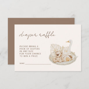 Boho Baby Diaper Raffle Gender Neutral Shower Informatiekaartje