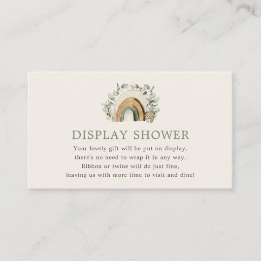 Boho Baby Display Douche Kaart (Voorkant)