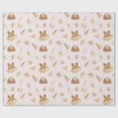 Boho Baby Dress Rattle Pattern Pink Cadeaupapier (Vlak)