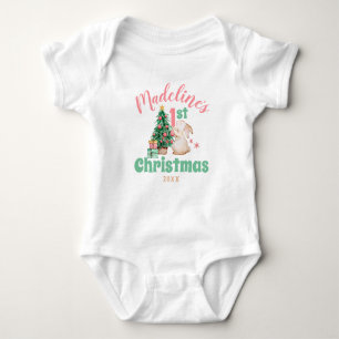 Boho Baby Eerste Kerstdag met Naam Konijnenboom Romper