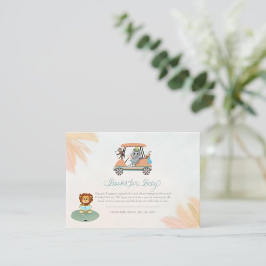 Boho Baby Elephant, aap, leeuw Informatiekaartje (Staand voorkant)