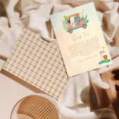 Boho Baby Elephant, aap, Lion Golf Baby shower Bedankkaart
