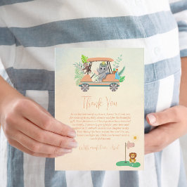 Boho Baby Elephant, aap, Lion Golf Baby shower Bedankkaart
