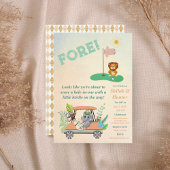 Boho Baby Elephant, aap, Lion Golf Baby shower Kaart
