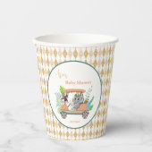 Boho Baby Elephant en Monkey Golf Baby shower Papieren Bekers (Voorkant)