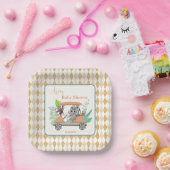 Boho Baby Elephant en Monkey Golf Baby shower Papieren Bordje (Feest)