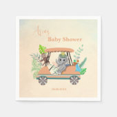Boho Baby Elephant en Monkey Golf Baby shower Servet (Voorkant)