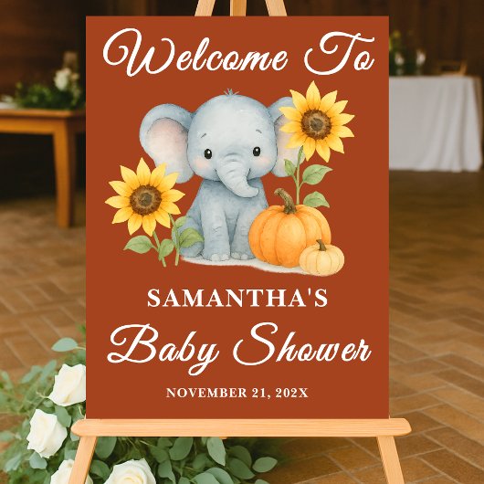 Boho Baby Elephant Herfst Baby shower Welkom Acryl Bord