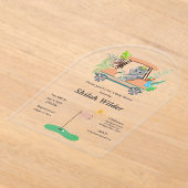 Boho Baby Elephant & Monkey Golf Baby shower Acryl Uitnodigingen (Laagn)