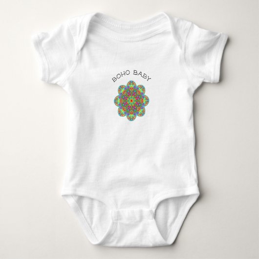 Boho Baby Flower Mandala One Piece Bodysuit (Voorkant)