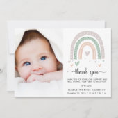 Boho Baby Foto Dank je geboorteaankondiging (Voorkant)