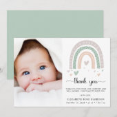 Boho Baby Foto Dank je geboorteaankondiging (Voorkant / Achterkant)