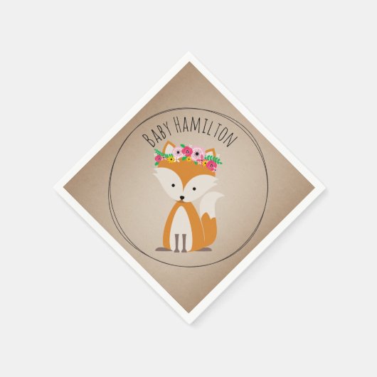 Boho Baby Fox Baby shower servetten (Hoek)