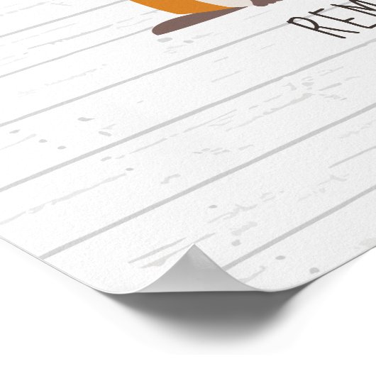 Boho Baby Fox Wood Aangepast Nursery Artwork Poster (Hoek)