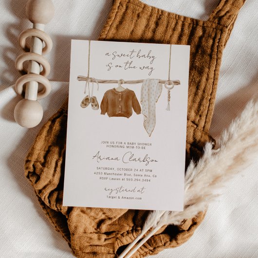 Boho Baby Gender Neutral Shower Invitation Kaart