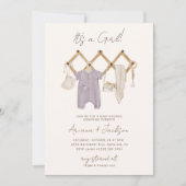 Boho Baby Girl Couple's Shower Invitation Kaart (Voorkant)