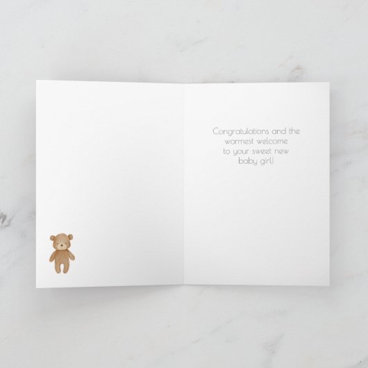 Boho Baby Girl Gefeliciteerd Kaart (Binnen)