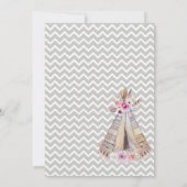 Boho Baby Girl Shower uitnodiging, Tribal Uitnodig Kaart (Achterkant)