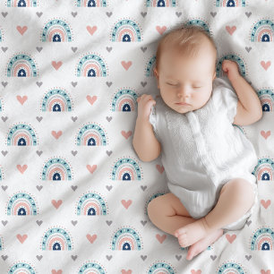 Boho Baby Gooi Pastel Roze Marine Regenboog Stijl Fleece Deken