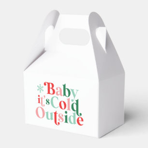 Boho Baby Het is koud buiten Kerstmis retro letter Bedankdoosjes