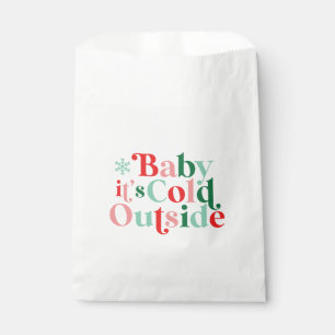 Boho Baby Het is koud buiten kerstretro lettertype Bedankzakje