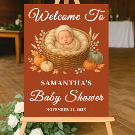 Boho Baby in Basket Herfst Baby shower Welkom Acryl Bord