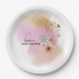 Boho Baby in bloei Papieren Bordje