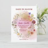 Boho Baby In bloei Wilde Bloem Waterverf Kaart (Staand voorkant)