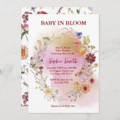 Boho Baby In bloei Wilde Bloem Waterverf Kaart (Voorkant / Achterkant)