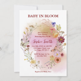 Boho Baby In bloei Wilde bloem Waterverf Kaart