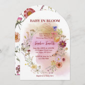 Boho Baby In bloei Wildflower Waterverf Kaart (Voorkant / Achterkant)