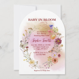 Boho Baby In bloei Wildflower Waterverf Kaart