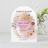 Boho Baby In bloei Wildflower Waterverf Kaart (Staand voorkant)