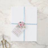 Boho Baby in Bloesem Blush Roze Bloemen Baby showe Cadeaulabel (Met Touw)