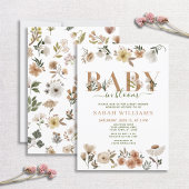 Boho Baby in Bloom Baby Girl Baby shower Kaart